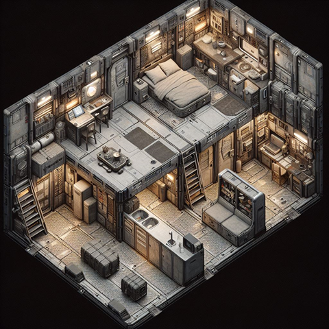 Floor plan for studio, 950 sqft